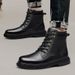 Large Size Martin Boots Style High Top Tooling Boots Men's Shoes Cotton Platform Boots_vogvips.com