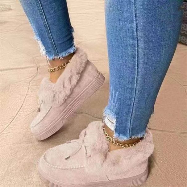 Women's Winter Plush Lined Slip-On Snow Boots With Thick Rubber Sole - Cozy Casual Shoes For Cold Weather In Multiple Colors & Sizes_vogvips.com