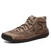 Men's Shoes Leather Unisex Walking Shoes Women Hand Stitching Outdoor Stitched Men Casual Boots_vogvips.com