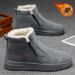 Men's Snow Boots, Winter Leather And Fur Integrated Warm Cotton Shoes, Men's Outdoor Waterproof And Non-Slip Thickened F_vogvips.com
