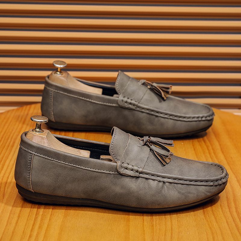 SHLIANG Shoes For Men New Classic Tassels Casual Shoes High-quality Suede Men's Leather Shoes Comfor Soft Sole Male's Loafers Flats X0015_vogvips.com