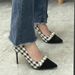 Houndstooth Pattern High Heels For Women 2023 Summer New Style Elegant Internet Celebrity Pointed Toe Versatile Black_vogvips.com