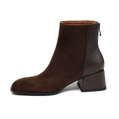 Retro Commuting Style~New Women's Ankle Boots With Matte Finish And Chunky Heel_vogvips.com