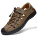 Cave 2025 Summer New Style Casual Hollow Bottom Soft Leather Non Slip Sandals Beach Men's Shoes_vogvips.com