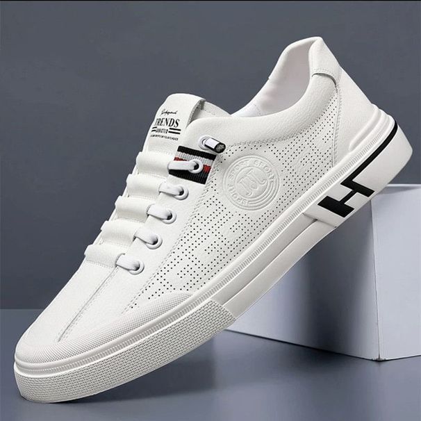Summer Men's Shoes New Embossed Breathable Little White Shoes Men's Trend Versatile Youth Sports And Leisure Board Shoes_vogvips.com