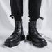 European Warm Series Trendy Martin For Men, High Top, Fashionable Spring And Autumn British Style, Mid-Top Shoes, Height Increasing Black_vogvips.com