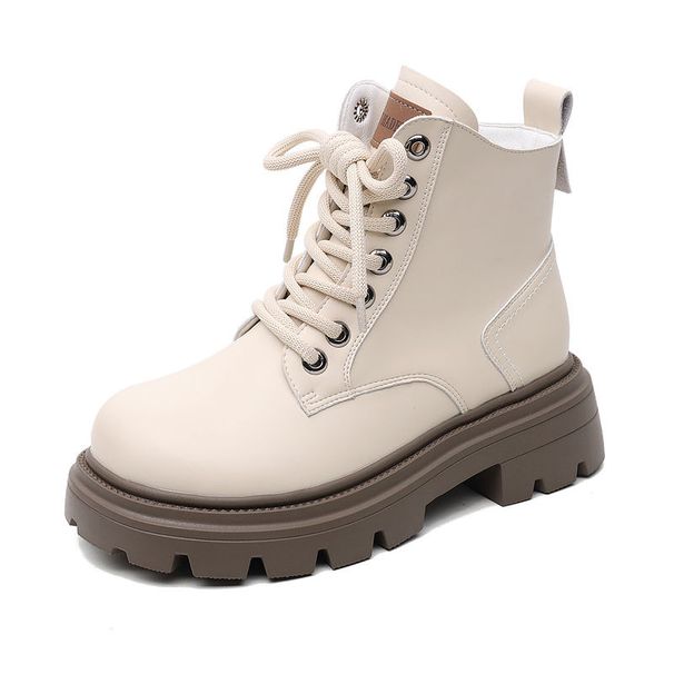 2025 Spring New Fashion Soft Martin For Women, Thick Sole British Style Women's Fleece-Lined Short Boots_vogvips.com