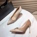 Fashion Sexy Rhinestone Bowknot Stiletto Heels Women 2025 Autumn New Korean Style Pointed Satin High Heel Dress Shoes_vogvips.com