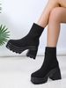 2022 New European And American Style Plus Size Denim Short For Women, Foreign Trade Cross-Border Square Toe Waterproof_vogvips.com