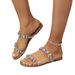 Women's Flat Sandals With Rhinestones Comfortable Sandals On The Beach_vogvips.com