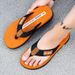 Men's Flip Flops Summer Trendy Wear Non-slip Rubber Sole Sandals Fashionable Casual Foot-clip Flop Comfortable Beach Shoes_vogvips.com