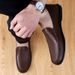 Spring Genuine Loafers Cowhide Slip-On Casual Handmade Youth One-Piece Men's Work Leather Shoes_vogvips.com