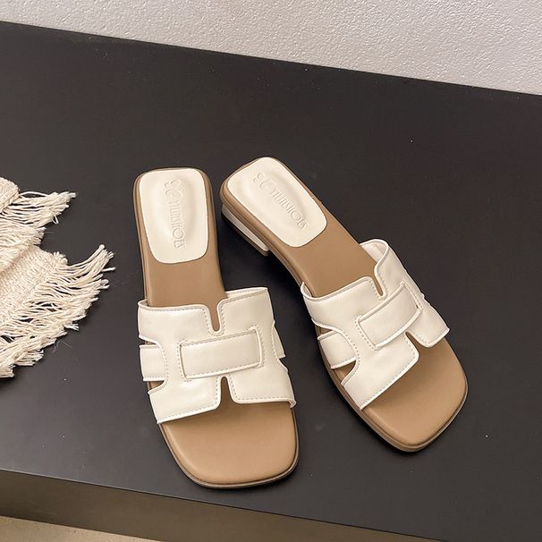 Foreign Trade Large Size Chunky Heel Women, 2025 Summer New Style, Square Toe High Heel, European And American Casual_vogvips.com