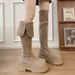 Thick-Soled Height-Increasing Slim Two-Way Foldable 2025 Autumn Winter New Solid Color Over-the-Knee Riding Extra Long_vogvips.com