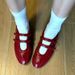 Cowhide Version Velcro Casual Sports Shoes For Women All Match Ballet Style Mary Jane Genuine Leather Red Flat Shoes Trendy_vogvips.com