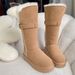 2025 New Goddess Buckle Two-Way Genuine Leather Fur Integrated Snow Wheat Ear Cowhide Wool Women Winter Cotton Shoes_vogvips.com