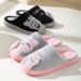 Cozy Plush Cotton Slippers For Men And Women, Non-Slip Indoor House Shoes With Cute Lucky Cat Design, Warm Comfort For Winter Fall Spring_vogvips.com