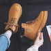 Couple Ankle 2024 Spring New British Thick Sole Versatile Motorcycle Martin Same Style Yellow Boots_vogvips.com