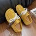 plus Size Comfortable Beaded Loafers Women's Spring Platform Lace-Up Retro Birkenstock Shoes_vogvips.com