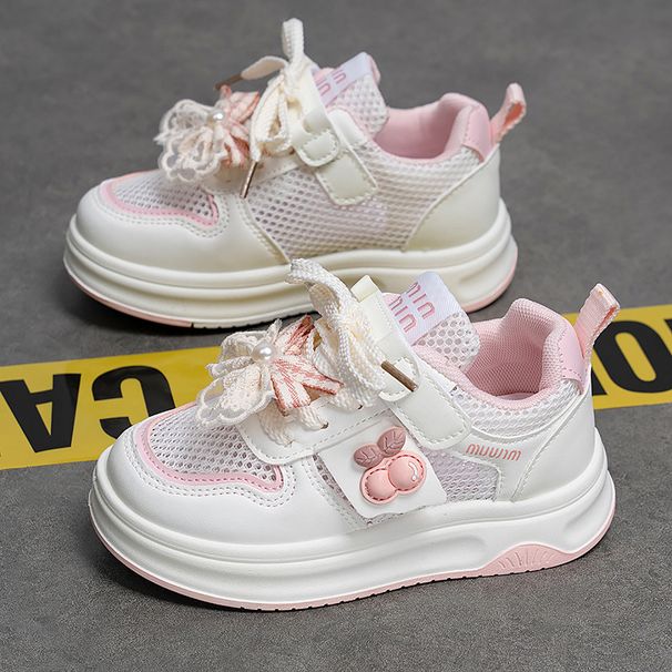 Children's Day Lightweight Mesh Style, Student White Sneakers, New Summer Model, Girls' Sports, Breathable Running_vogvips.com