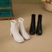 2025 French Style Ankle High Stretch Slim Chunky Heel Platform Single Martin Boots For Women To Pair With Dresses_vogvips.com