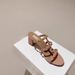 Rivet Thick Heel Sandals Women's Flat Round Toe Open Toe Slippers Women's Summer Outer Wear Casual Sandals_vogvips.com