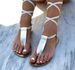 2025 Flat Sole Ankle Strap Sandals Women's Oversized Beach Shoes_vogvips.com