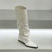Wedge Heel Long Women European And American Hot Girl High Pointed Toe Black Patent Leather Boots Street Style_vogvips.com