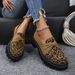 Large Size Loafers Single Shoes With Leopard Print, British Style Fashion Single Shoes, Elegant And Versatile Suede Women's Shoes_vogvips.com