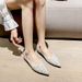Pointed Single Shoes Women's Flat Bottom Shallow Mouth One Pedal Doudou Shoes Soft Sole Rhinestone Ladyshoes Women_vogvips.com