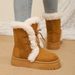 Fashion Khaki Platform Versatile Tall Snow Boots Women's 2025 Autumn And Winter New Warm And Heightening Snow Boots Cotton Shoes_vogvips.com