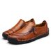 Suitable For All Seasons Spring And Autumn New Men's Slip-On Leather Fashion Zipper Casual Shoes Handmade Large Size Business Loafers_vogvips.com