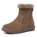Womens Winter Snow Boots Ankle Fur Warm Shoes Lined Ladies Round Toe Side Zip Flat Warm Shoes_vogvips.com