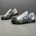 High End Rubber Coated Leather Board Men, Trendy And Versatile Graffiti Shoes, Thick Soled Men's Light Luxury Casual_vogvips.com
