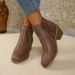 Winter Women's Martin Boots Over Hollow Out Slit Chunky Heel Boots New_vogvips.com