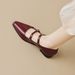 Pointed Mary Jane Shoes Women's Summer French One-word With Light Mouth Thick Heel Single Shoes Large Size Women's Shoes_vogvips.com