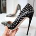FRENCH SIZE STUDDED ANTI-WOLF SHOES PUMPS PUMPS, POINTED-TOE ULTRA-HIGH HEELS, STILETTO HEELS, SKY-HIGH PUNK STYLE 13CM_vogvips.com