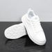 Men's Summer Breathable Sports Casual Shoes Trendy Genuine Leather Thick Soled White Sneakers Skate Shoes Multi-color Lace-Up_vogvips.com