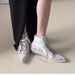 Designer Vintage-style Canvas Sneakers For Women, Pointed Toe,flat Sole,dirty Look, Thick Sole, Casual, Platform, Fashionable, Casual, Athletic Shoes_vogvips.com