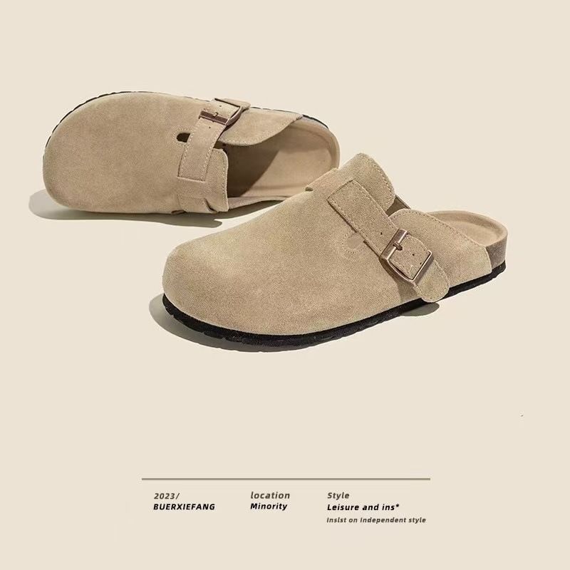 2025 New Women's Autumn Winter British Thick Sole Shoes Casual Half Internet Celebrity Versatile Deer Antler_vogvips.com