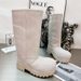 Clumsy But Cute Paris Same Style Thick-Soled Big-Toe Fashion Non-Slip Long Tube Snow Boots Furry Height-Increasing_vogvips.com