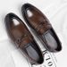 Men's Genuine Leather Slip-On Loafers Business Casual Comfort Shoes_vogvips.com