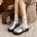 Black Retro French Platform Small Leather Shoes Women's Spring And Autumn Versatile Skirt Round Head Mary Jane Single Shoes_vogvips.com