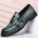 Men's Slip-On Loafers - Waterproof & Slip-Resistant Casual Dress Shoes With Buckle Detail, Comfortable PU Leather Upper, Rubber Sole_vogvips.com