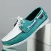 Men's Color Block Leather Boat Shoes Casual Lace Up Moccasins Non Slip Deck Loafers For Summer Daily Wear_vogvips.com