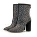 Elegant Women's Chunky Heel Pointed Toe Ankle Boots With Rhinestones - Stylish Winter/Spring/Fall Fashion Boots For Ladies (Black, Sizes 35-42)_vogvips.com