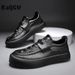 British Style Mens Fashion Leather Casual Spring Autumn Outdoor Office Slip-On Loafers Flat Skate Shoes Comfortable_vogvips.com