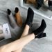 Fashion Plus Size Women's 2022 Autumn Winter New Chunky Pointed Toe Zipper Ankle Ladies High Heel Martin Boots_vogvips.com