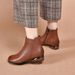 2024 New Chunky Heel Short Versatile Spring Single Boots Soft Sole Brown British Round Toe Autumn Winter Fleece-Lined_vogvips.com