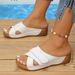 New Plus Size Women's Shoes With Color Blocked Velcro Thick Soled Slippers Template, Straight Wedge Heel Beach Sandals_vogvips.com